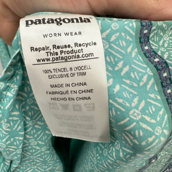 PATAGONIA Lost Wildflower Dress Sunburst Crux Beryl Green Dress // M - Picture 10 of 13